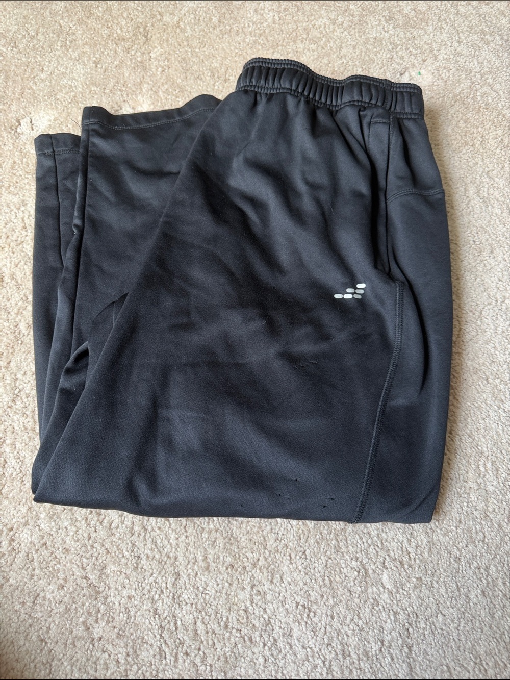 Black Athletic Joggers with Reflective Logo
